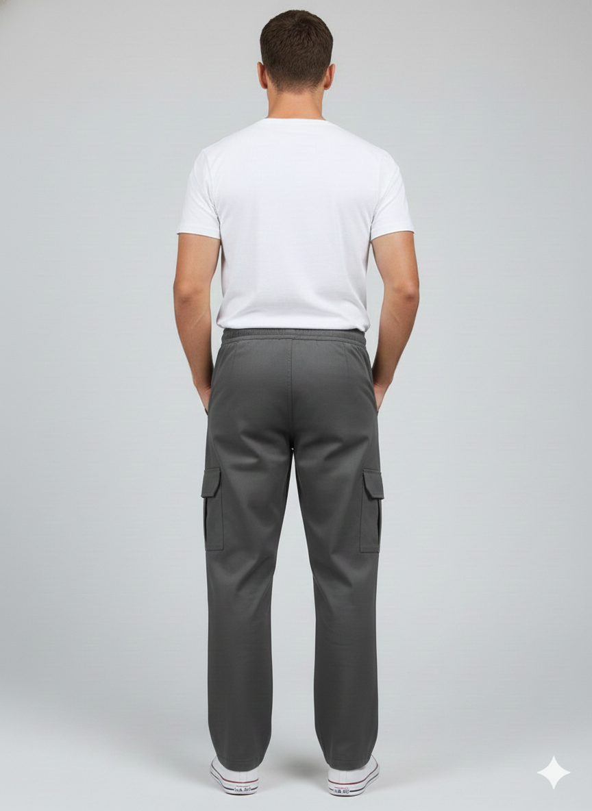Premium Grey Cargo Trousers for Men | Luxury Leisurewear Pants