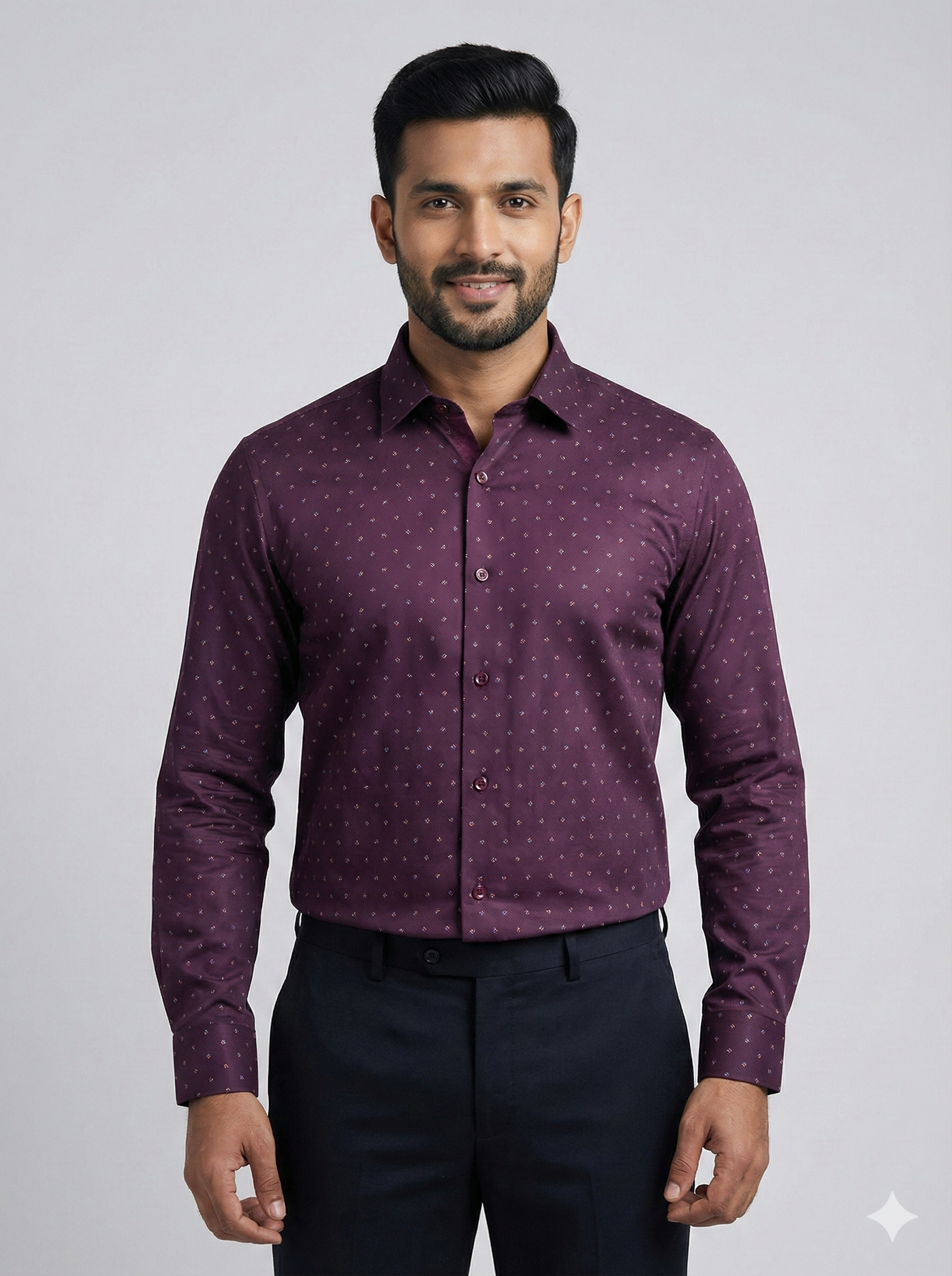 Premium President Printed Shirt PP04 Dark Purple | Men’s Shirt
