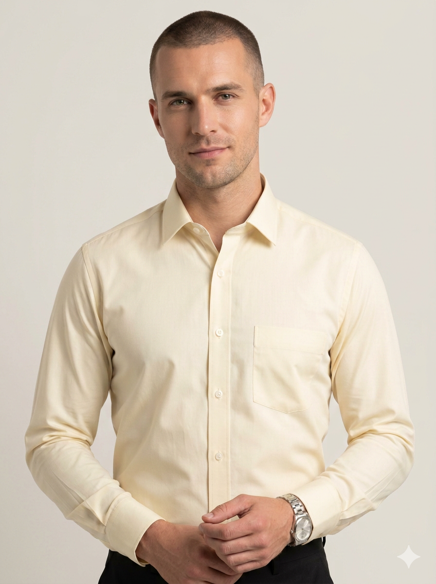 Lemon Plain- Formal Shirt ( S01500 )